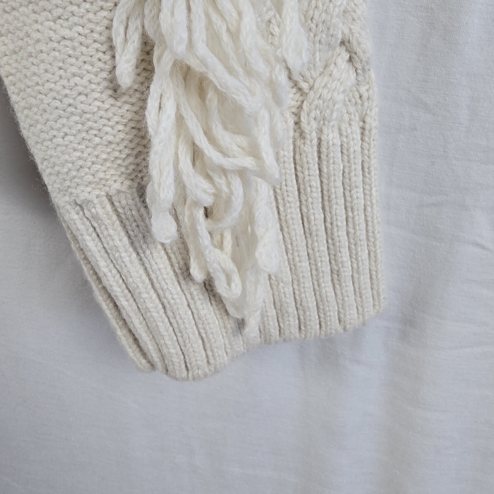 Talbots Chunky Cable Knit Poncho Ivory size XS NWT - Picture 3 of 12